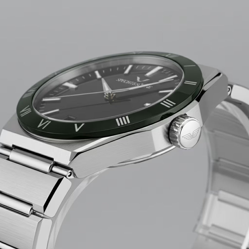 Aquanalt Black — Cristal De Safira, Ponteiros Luminosos e Resiliência 5 ATM